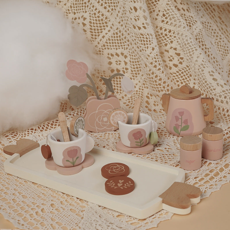 Kinmilo wooden afternoon tea and dessert pretend play set – photo 08