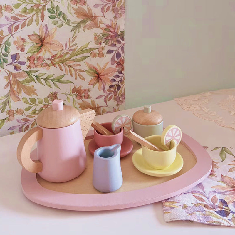 Kinmilo wooden afternoon tea and dessert pretend play set – photo 09