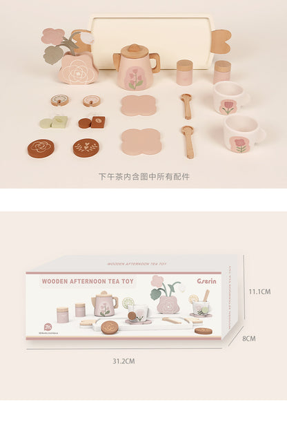 Kinmilo wooden afternoon tea and dessert pretend play set – photo 13