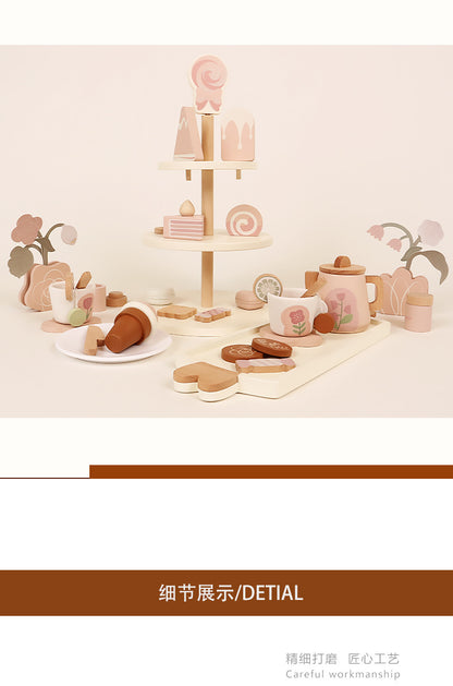 Kinmilo wooden afternoon tea and dessert pretend play set – photo 24