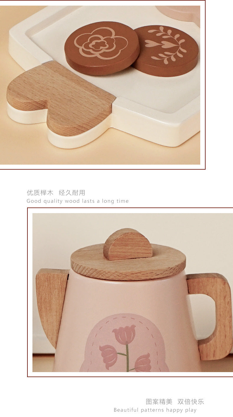 Kinmilo wooden afternoon tea and dessert pretend play set – photo 27