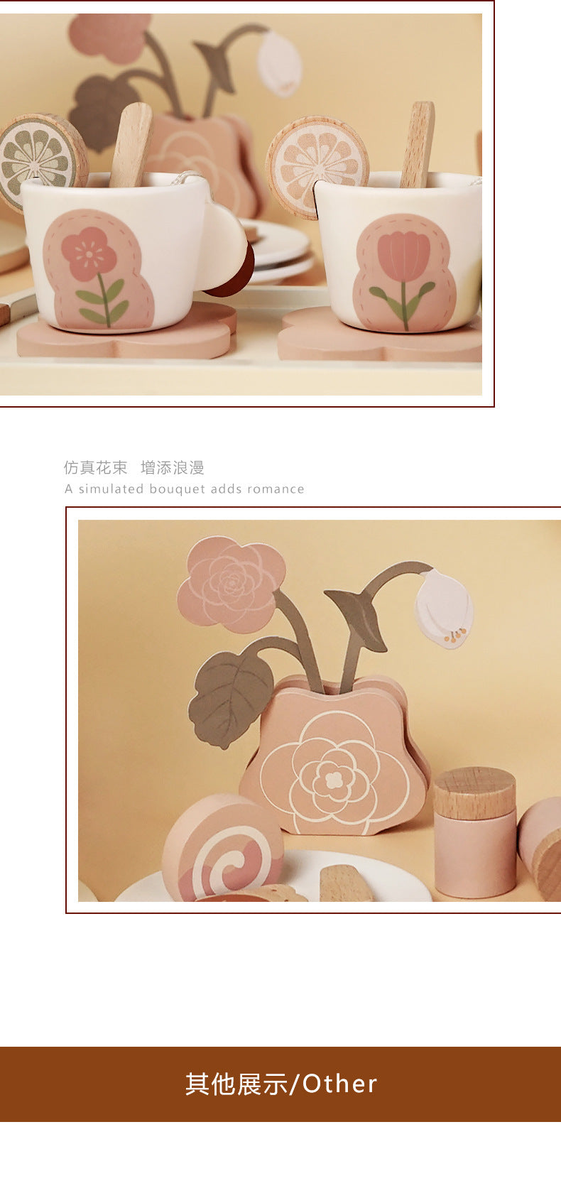 Kinmilo wooden afternoon tea and dessert pretend play set – photo 28