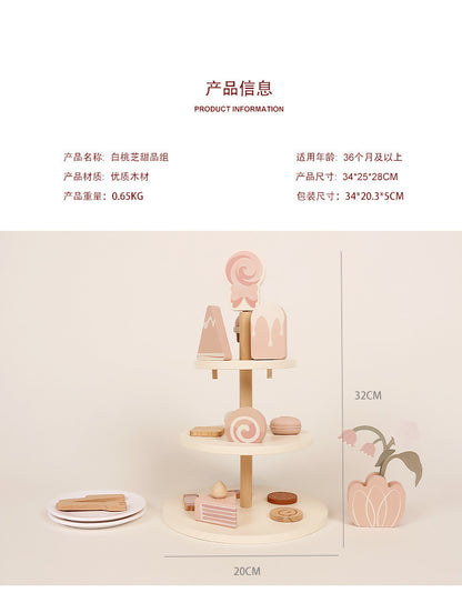 Kinmilo wooden afternoon tea and dessert pretend play set – photo 29
