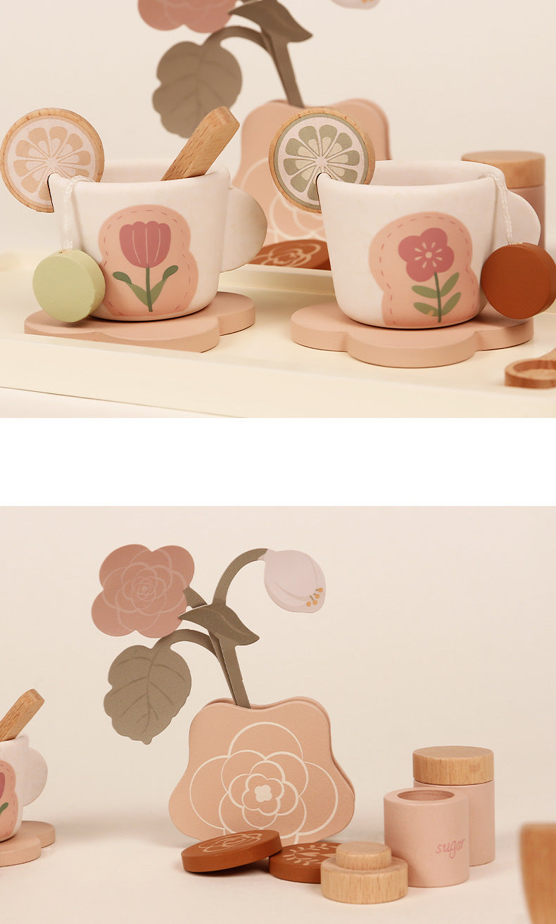 Kinmilo wooden afternoon tea and dessert pretend play set – photo 30