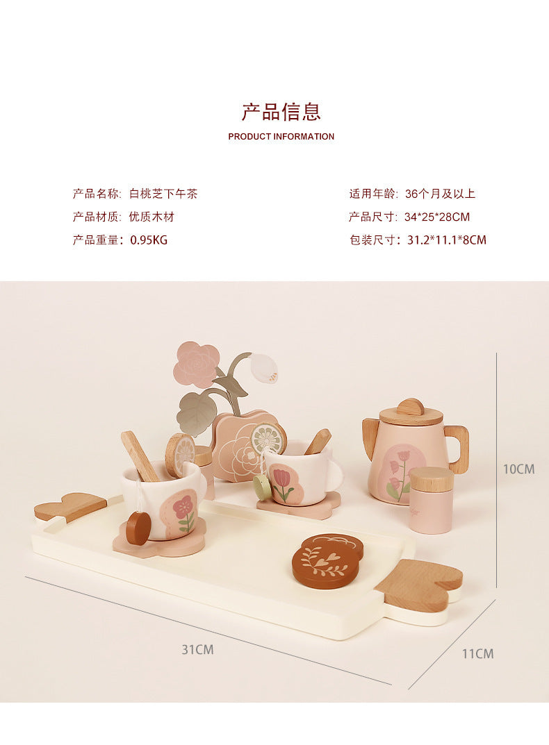 Kinmilo wooden afternoon tea and dessert pretend play set – photo 31