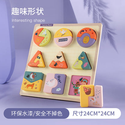 Kinmilo wooden educational puzzle board style and activity detail