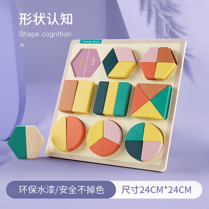 Kinmilo wooden educational puzzle board style and activity detail