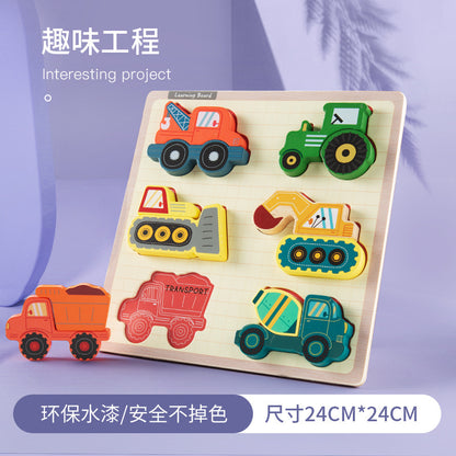 Kinmilo wooden educational puzzle board style and activity detail