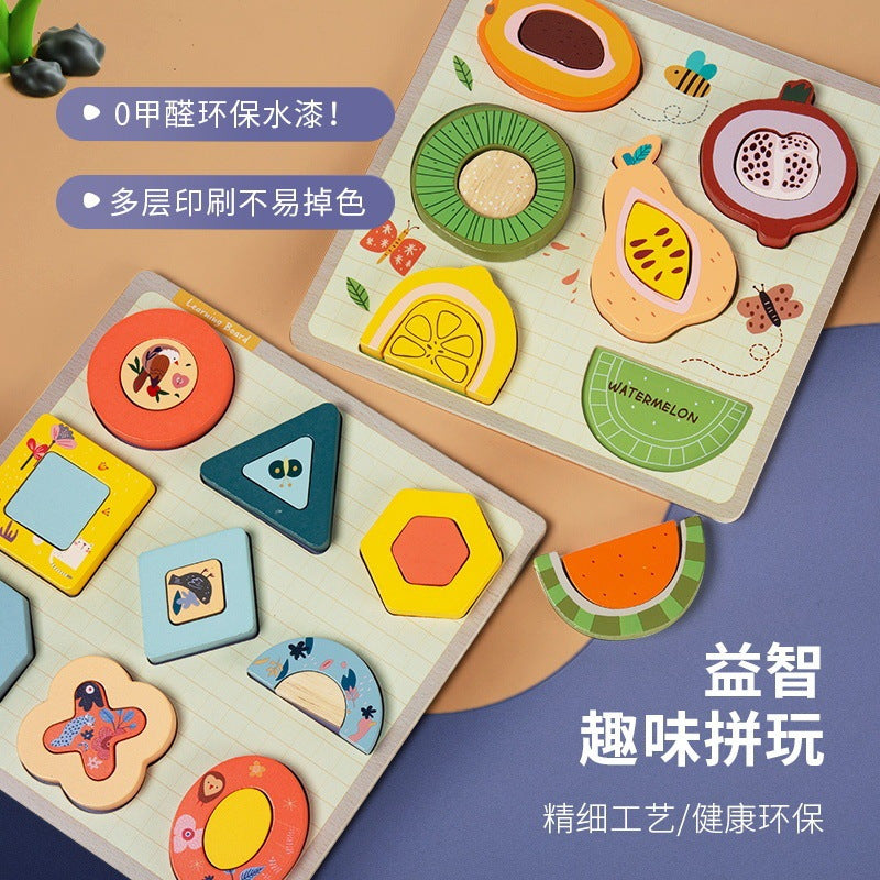 Kinmilo wooden educational puzzle board style and activity detail