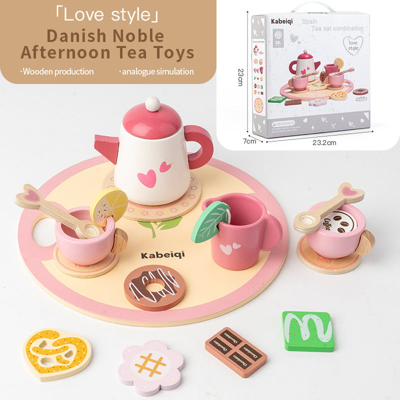 Kinmilo pretend play wooden ice cream cart and afternoon tea details