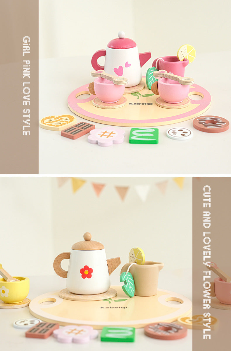 Kinmilo pretend play wooden ice cream cart and afternoon tea details