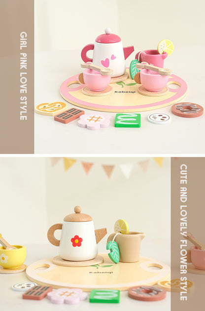 Kinmilo pretend play wooden ice cream cart and afternoon tea details