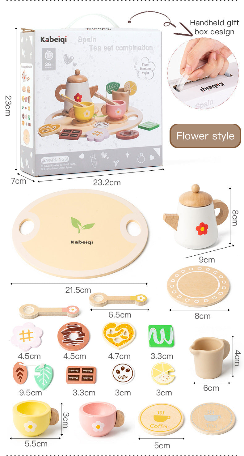Kinmilo pretend play wooden ice cream cart and afternoon tea details
