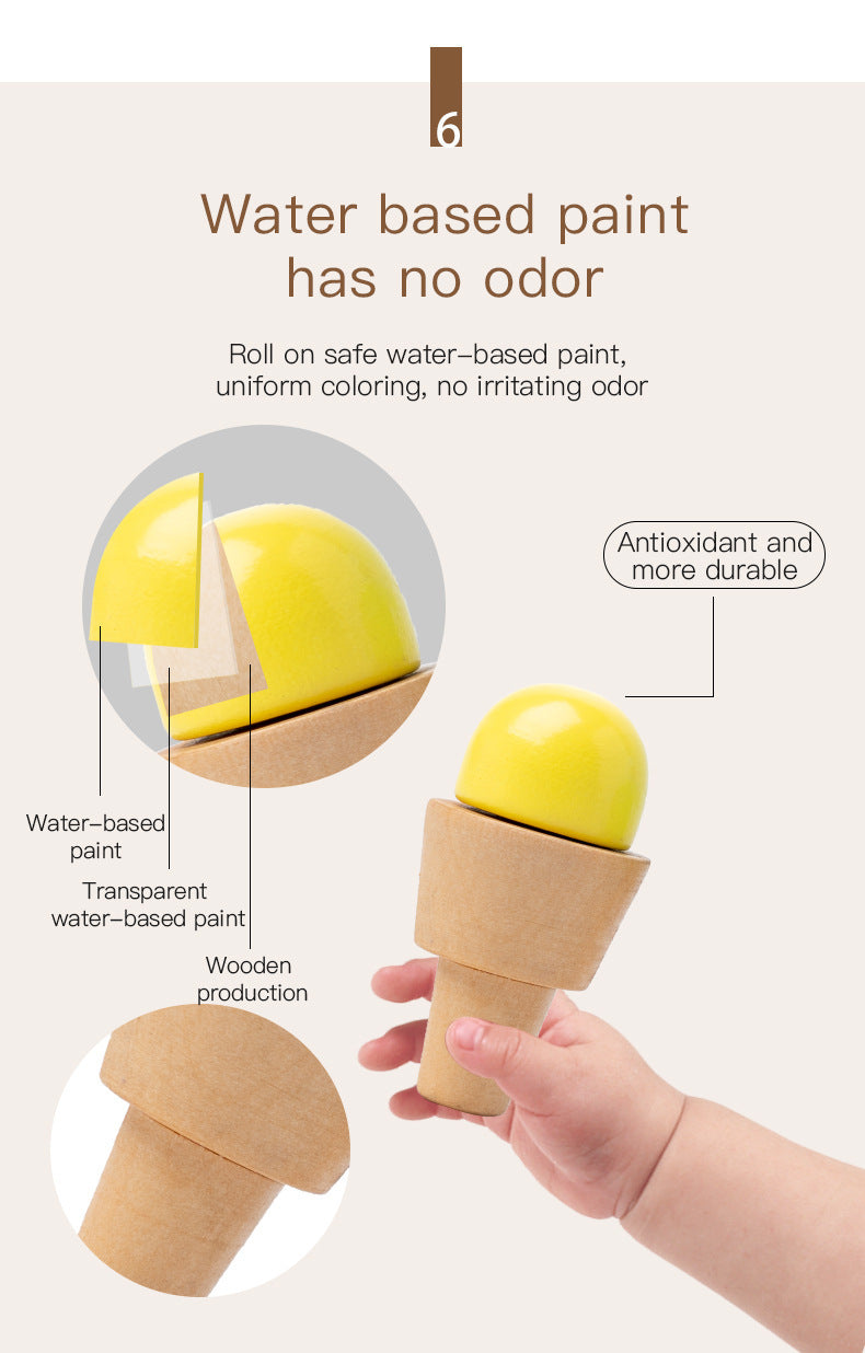 Kinmilo pretend play wooden ice cream cart and afternoon tea details