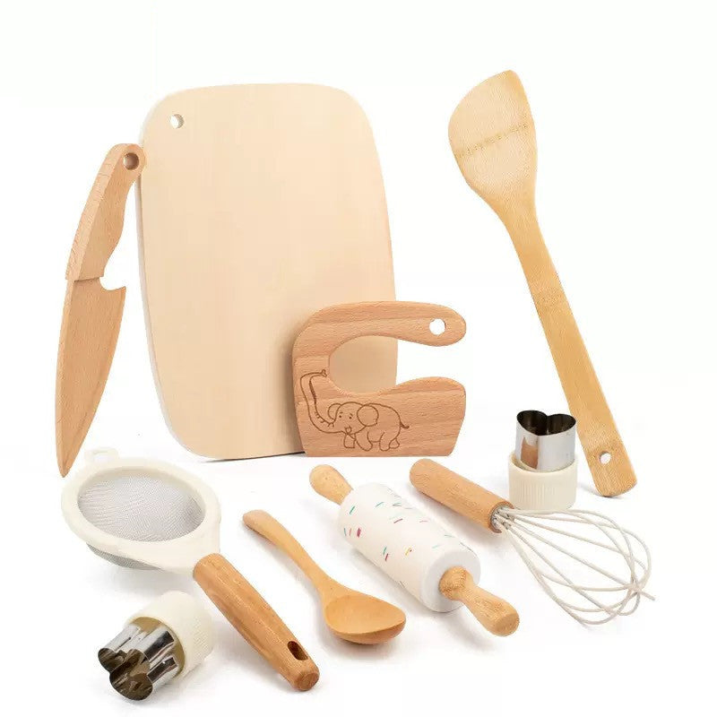 Children's Montessori practical life kitchen cooking tools and utensils