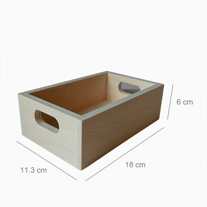 Sensory sorting tray, compartments, dimensions and Montessori fine-motor activity details