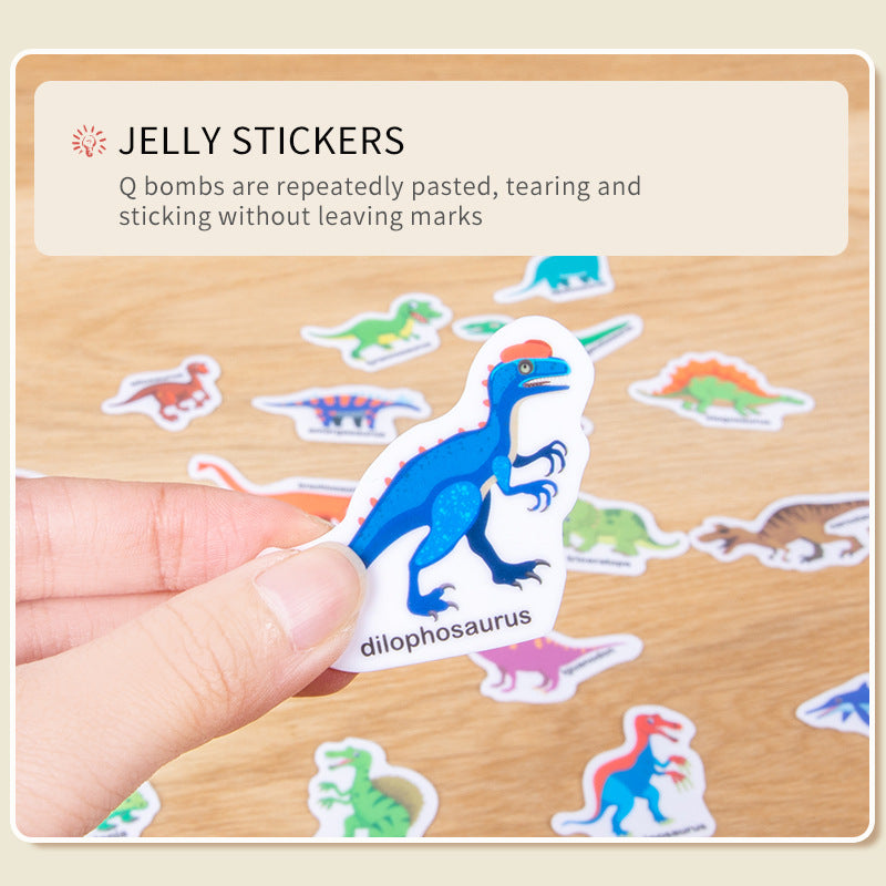 Six-theme reusable jelly sticker quiet book illustrated scenes and stickers