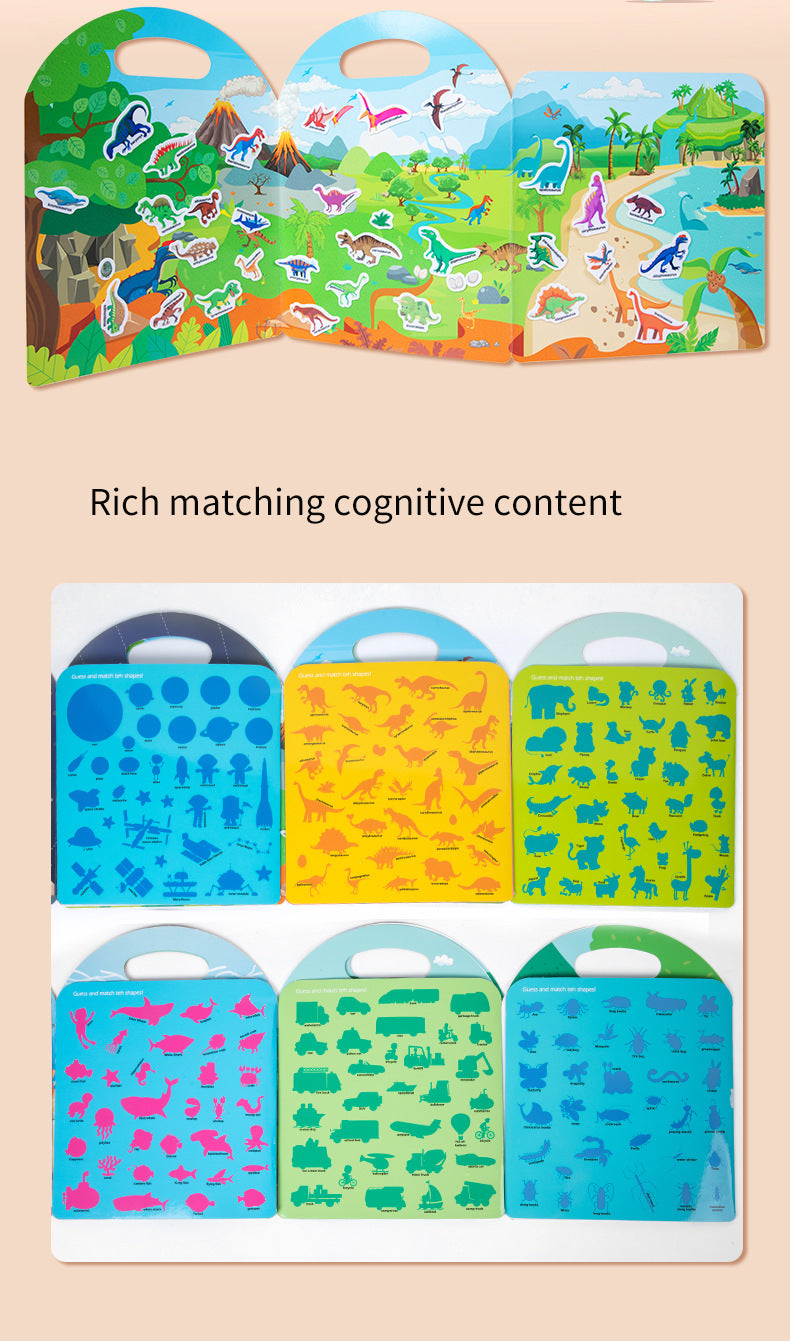 Kinmilo six-theme reusable jelly sticker quiet book scene and sticker matching activities