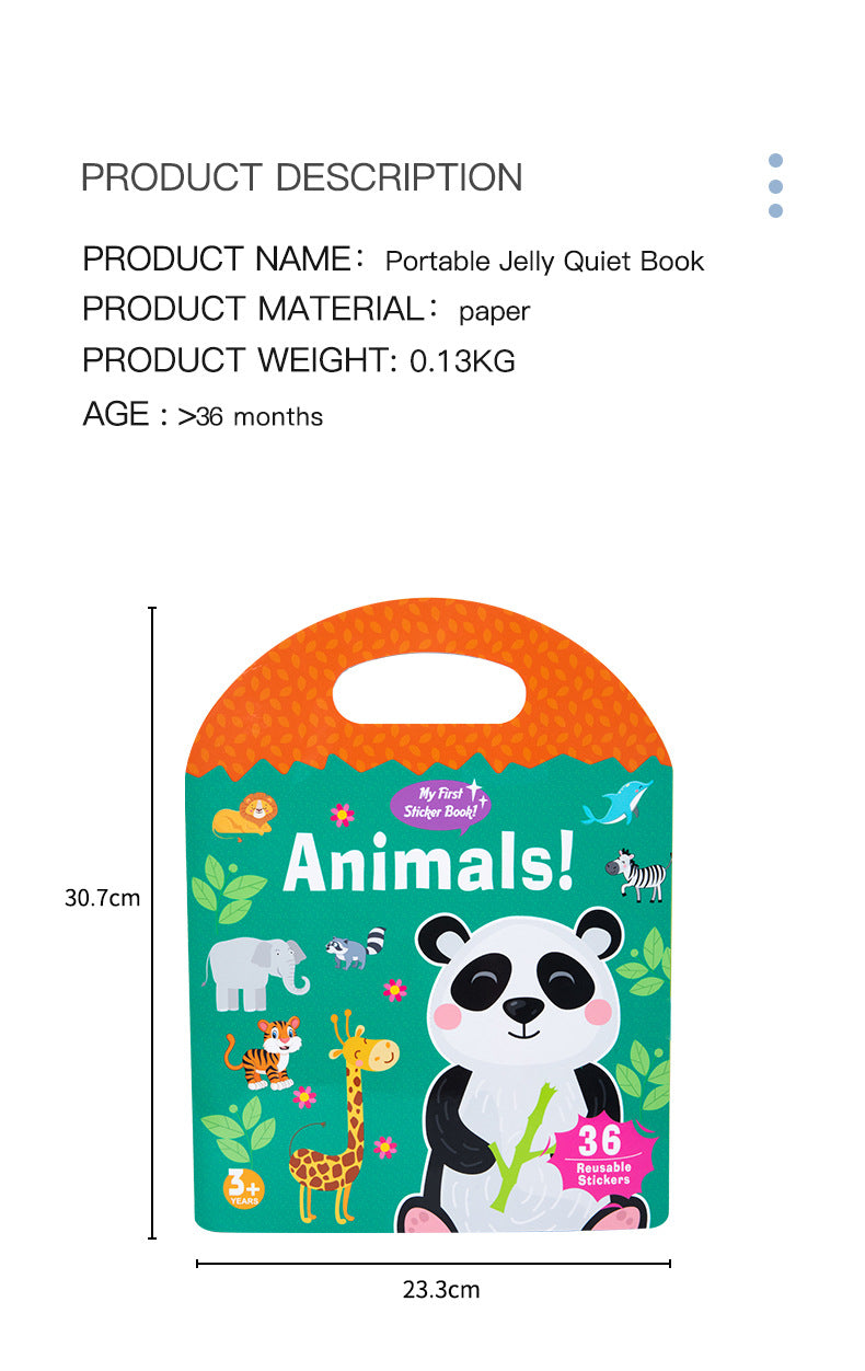 Kinmilo six-theme reusable jelly sticker quiet book scene and sticker matching activities