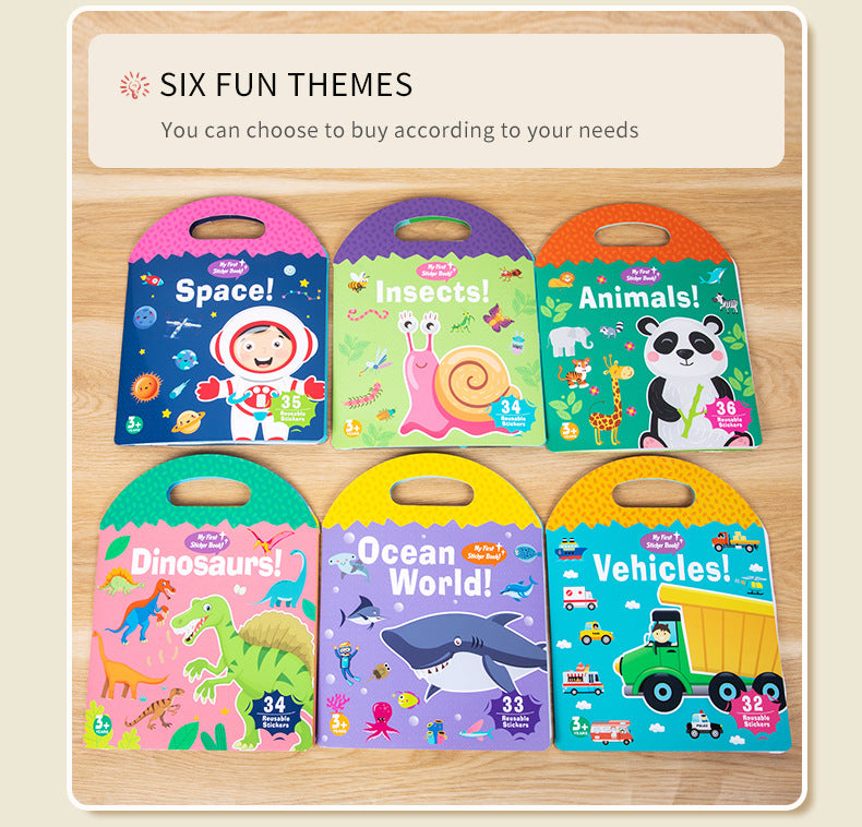 Kinmilo six-theme reusable jelly sticker quiet book scene and sticker matching activities
