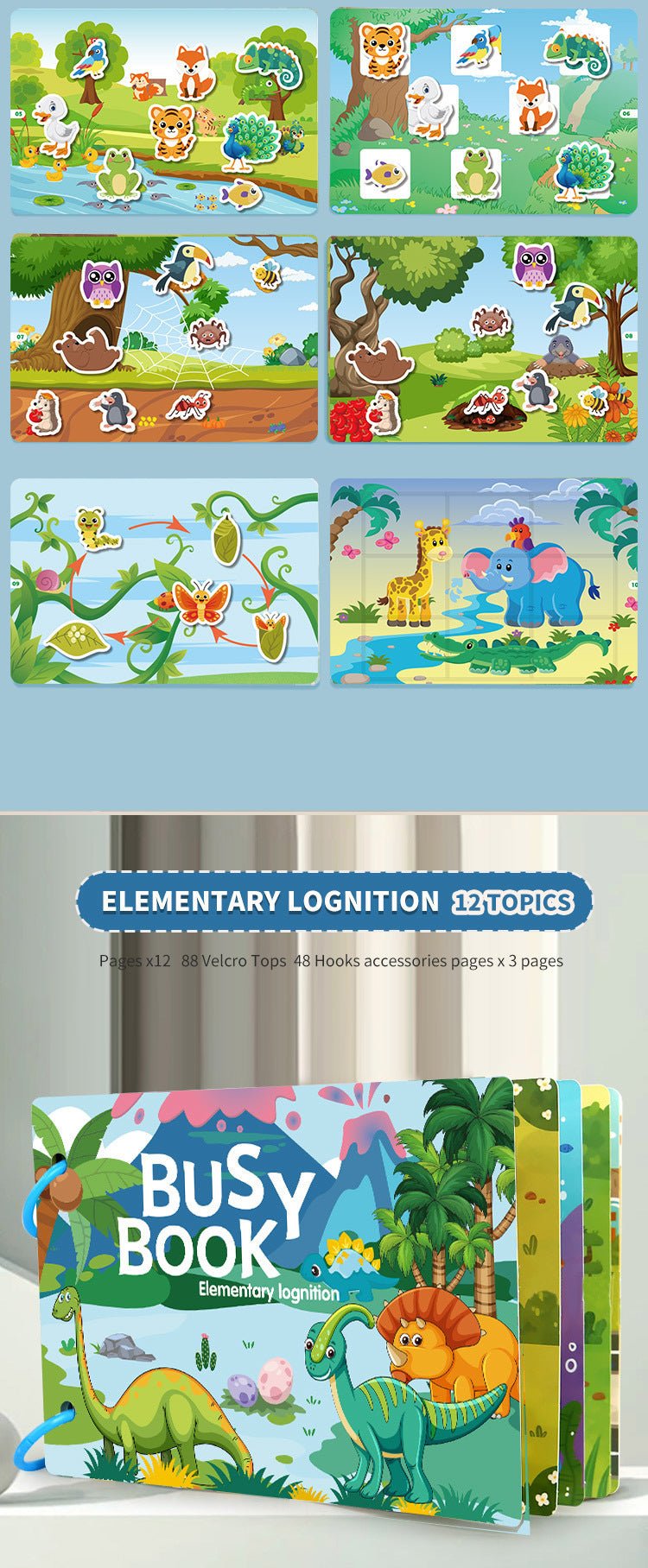 Kinmilo reusable interactive busy book activity and theme image 39