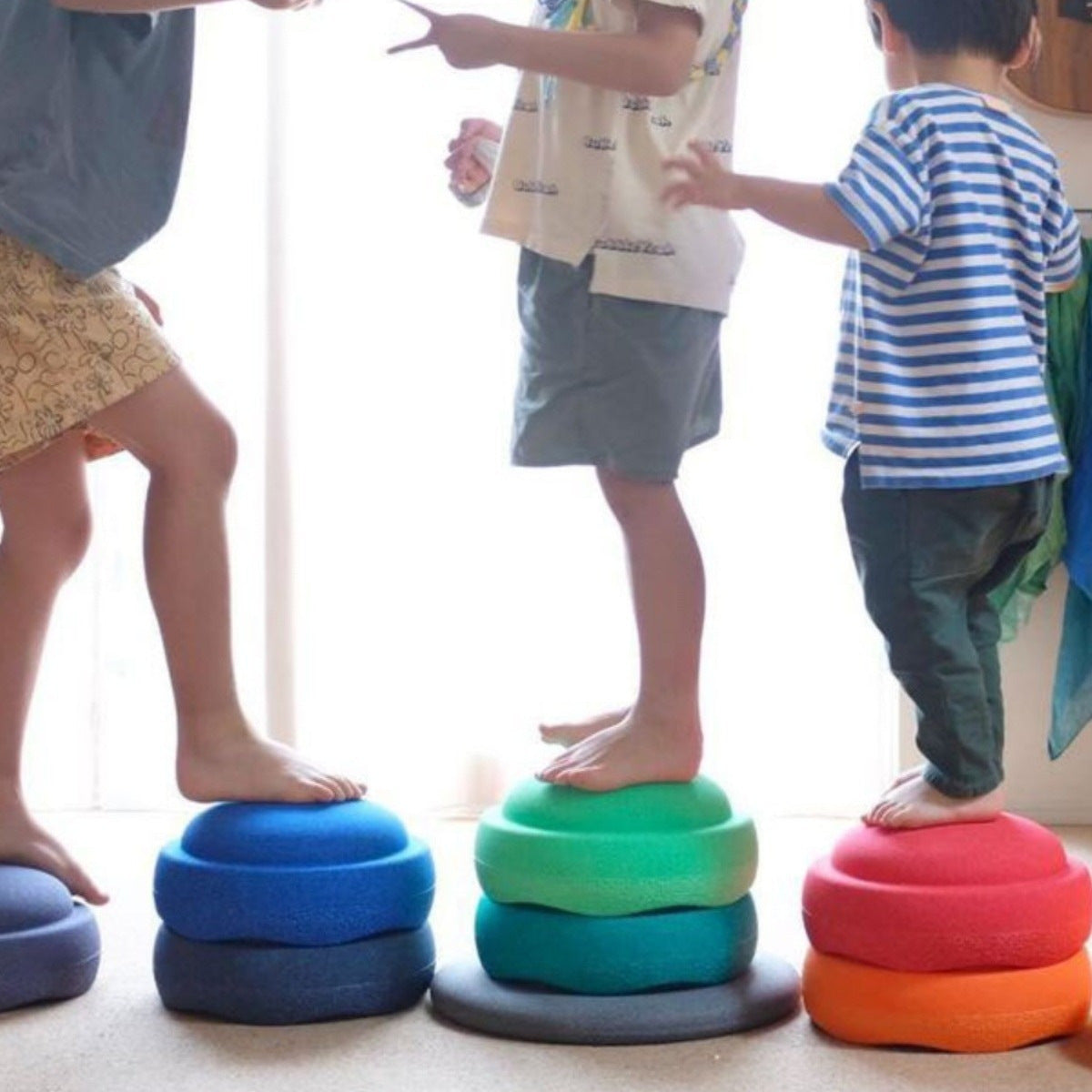 Kinmilo rainbow stepping stones, balance-board configurations and movement play photo 2