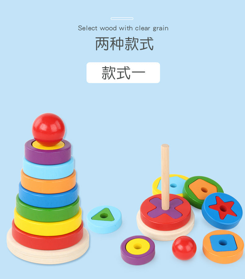 Kinmilo rainbow stacking tower shape sorting, rings, specifications and activities image 19