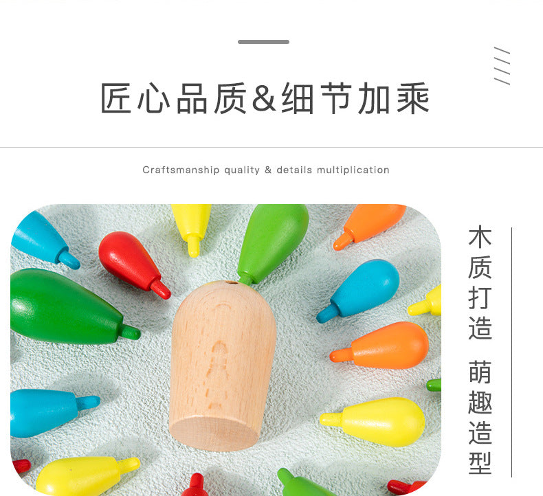 Wooden cactus toy, building game or alphabet activity image 33
