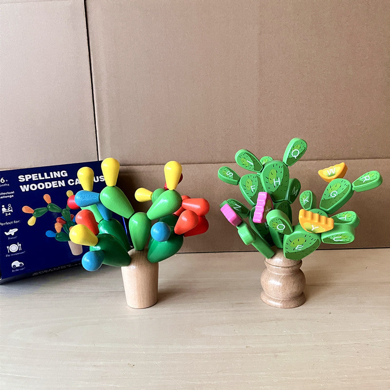 Kinmilo Wooden Alphabet Cactus Letter-Matching & Building Toy — product view 4