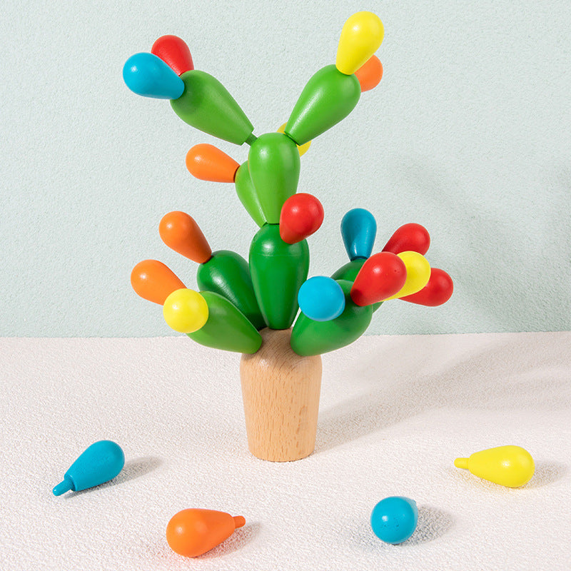 Kinmilo Wooden Colorful Cactus Construction Set – Storage Pouch Edition — featured product image