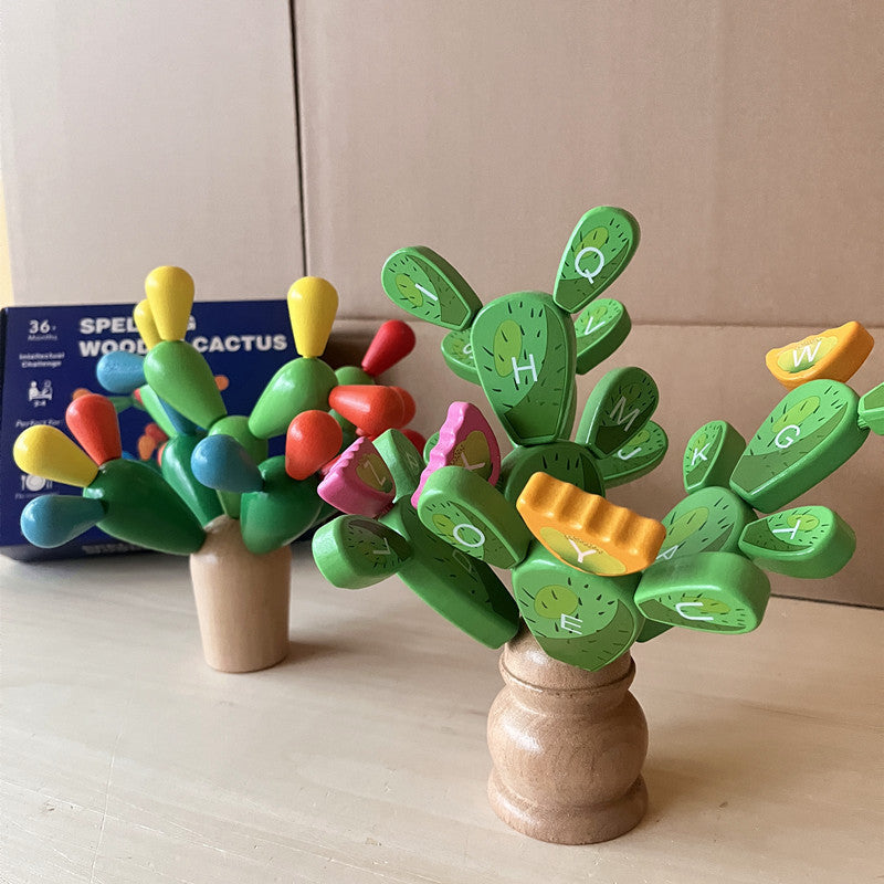 Kinmilo Wooden Alphabet Cactus Letter-Matching & Building Toy — product view 6