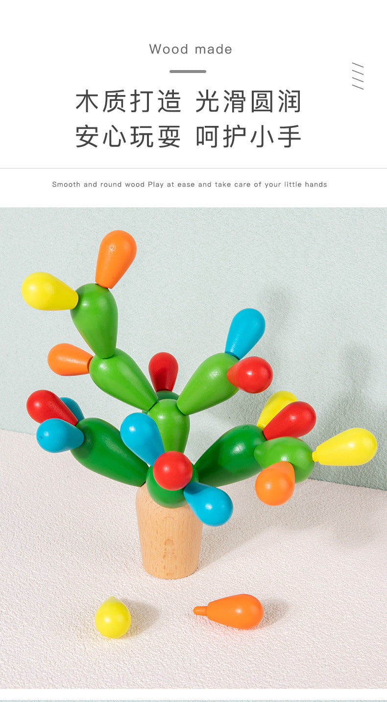 Green alphabet cactus building toy and learning design