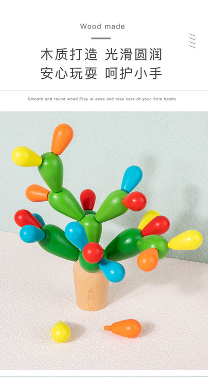 Green alphabet cactus building toy and learning design