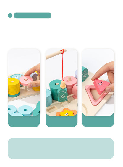 Kinmilo Montessori wooden fishing puzzle and early math activity board - product view 9