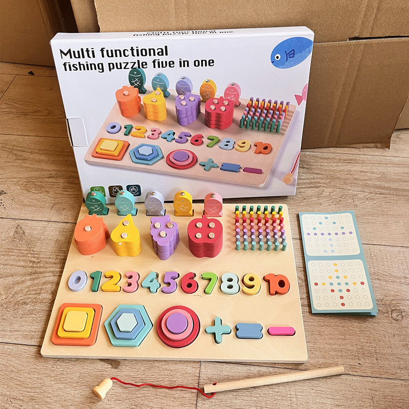 Kinmilo Montessori wooden fishing puzzle and early math activity board - product view 18