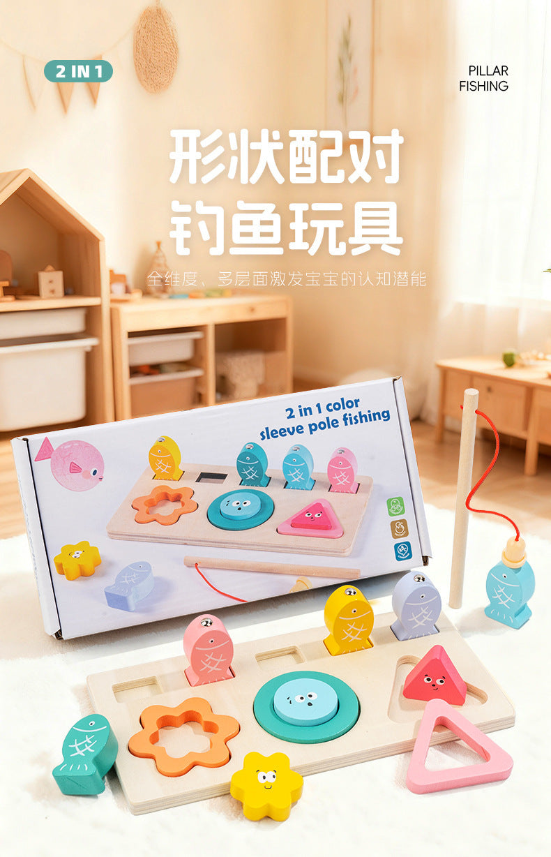Kinmilo Montessori wooden fishing puzzle and early math activity board - product view 43