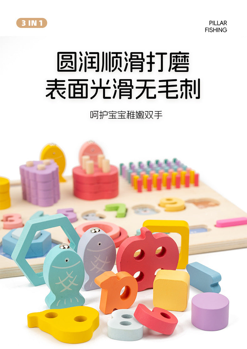 Kinmilo Montessori wooden fishing puzzle and early math activity board - product view 46