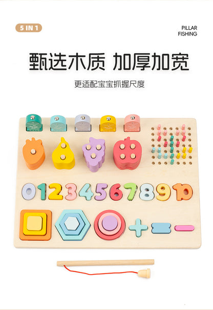 Kinmilo Montessori wooden fishing puzzle and early math activity board - product view 47