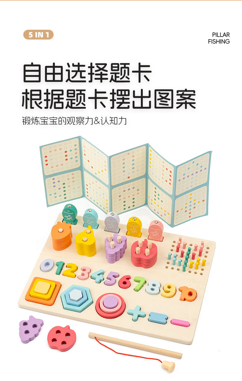 Kinmilo Montessori wooden fishing puzzle and early math activity board - product view 50
