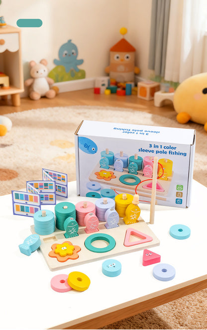 Kinmilo Montessori wooden fishing puzzle and early math activity board - product view 51