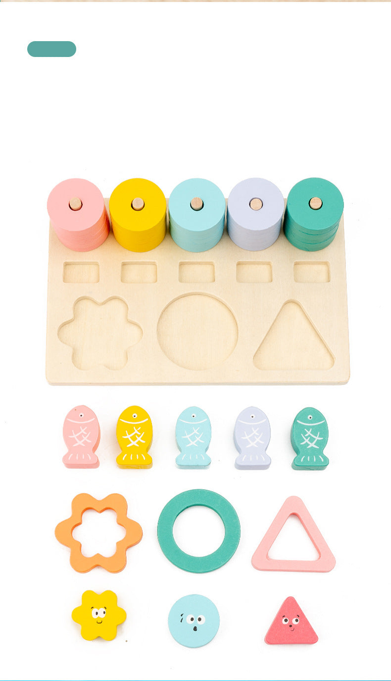 Kinmilo Montessori wooden fishing puzzle and early math activity board - product view 52