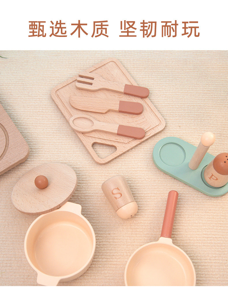 Wooden Montessori-inspired tabletop kitchen set, accessory or activity image 17