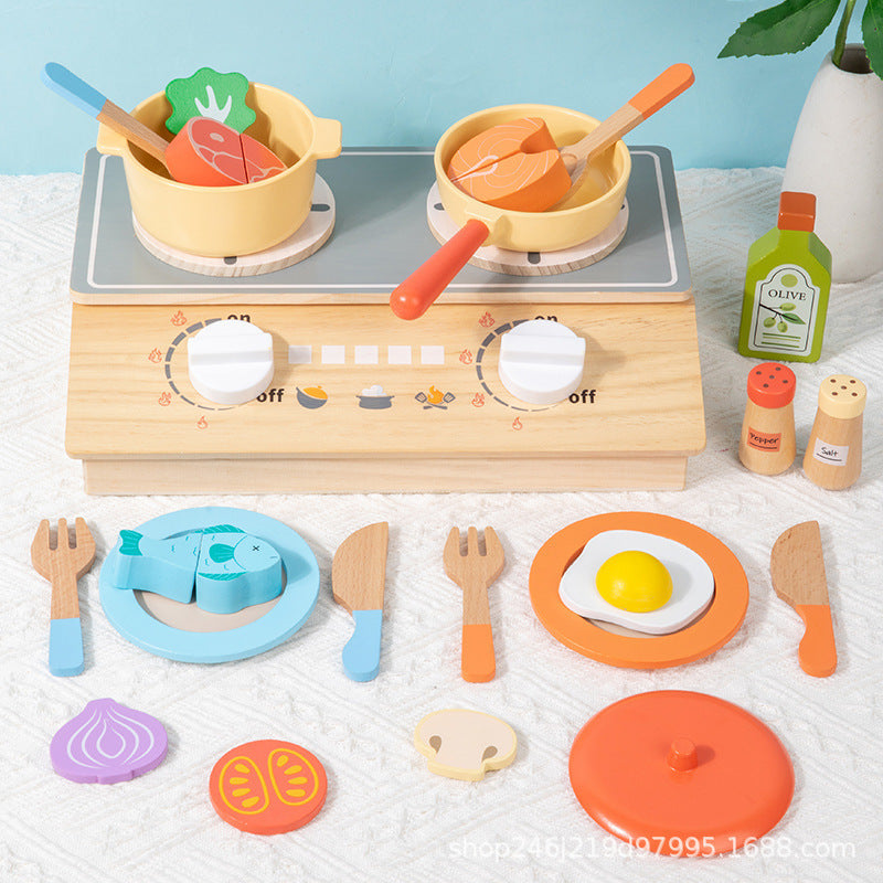 Kinmilo wooden cooking and pretend kitchen play set view 23