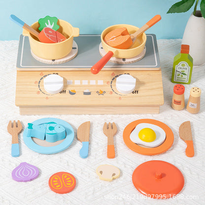 Kinmilo wooden cooking and pretend kitchen play set view 23