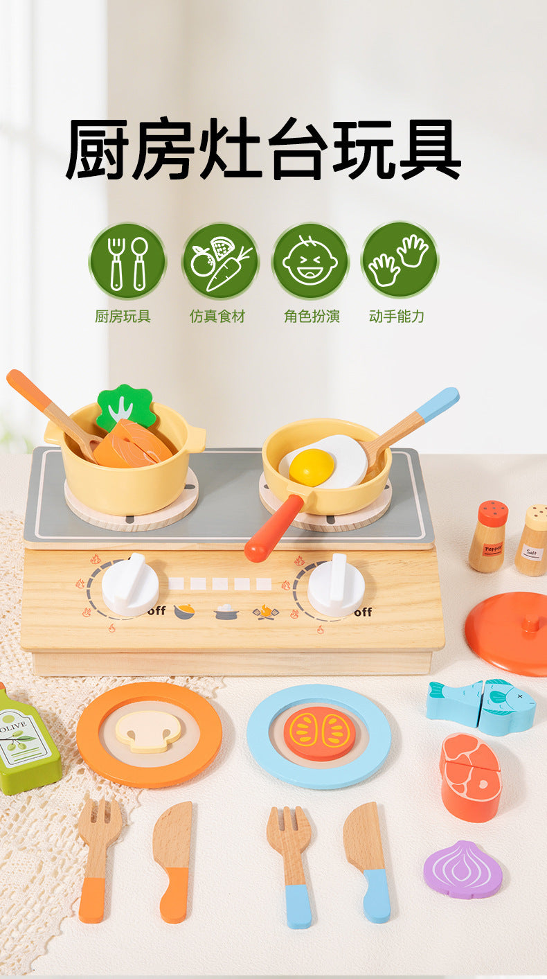 Wooden Montessori-inspired tabletop kitchen set, accessory or activity image 26