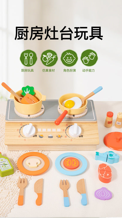Wooden Montessori-inspired tabletop kitchen set, accessory or activity image 26