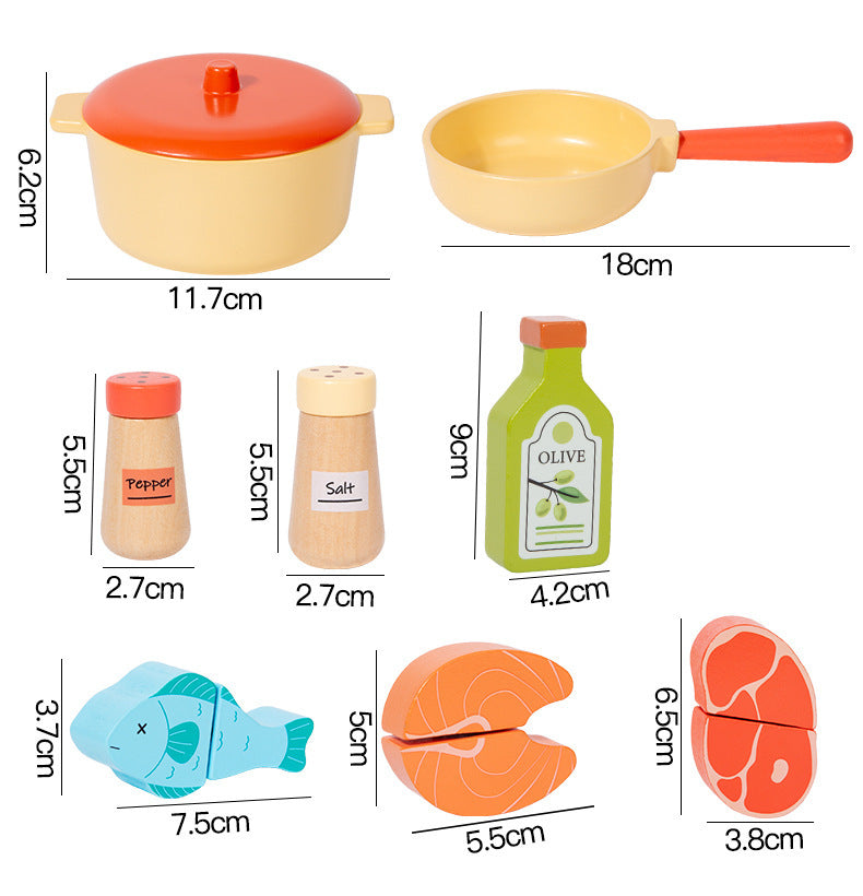 Kinmilo wooden cooking and pretend kitchen play set view 30