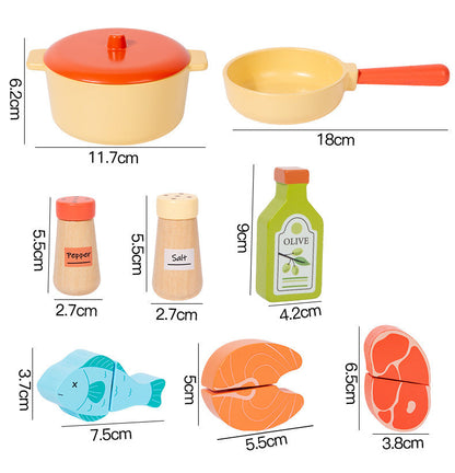 Kinmilo wooden cooking and pretend kitchen play set view 30