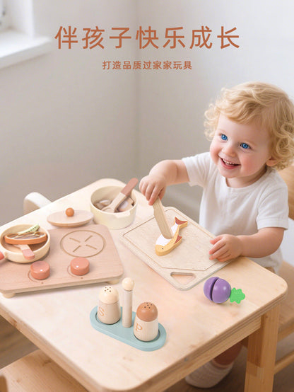 Kinmilo wooden cooking and pretend kitchen play set view 47