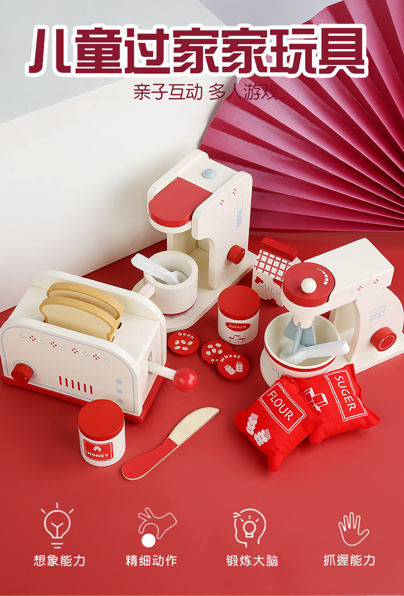 Kinmilo wooden kitchen pretend play - style, accessories or size detail 14